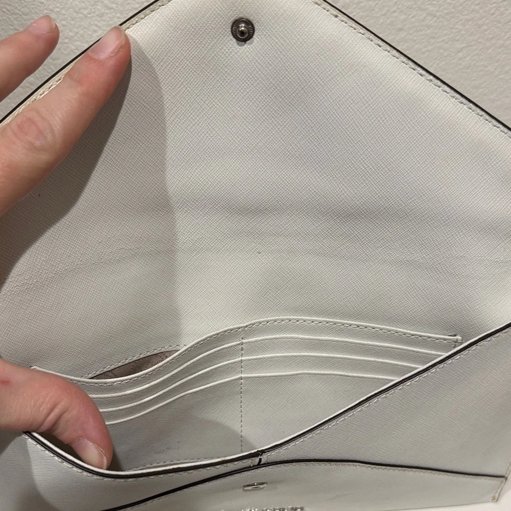 Michael Kors Silver Studded White Clutch - Picture 2 of 7